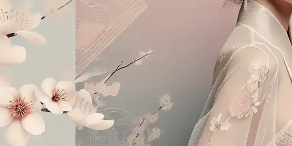 Elegant cover design for a photography collection featuring serene Japanese adult film stars in a dreamy studio setting.